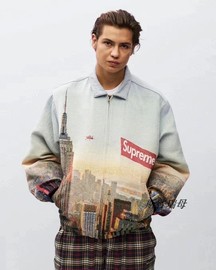 SUPREME外套AERIAL TAPESTRY HARRINGTON JACKET潮大都会印花夹克