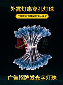 LED广告招牌发光字灯珠外露灯穿孔灯串9mm12V防水围树冲孔字小灯