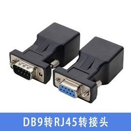 VGA串口转网口RJ45转接头db15p针母公头网线延长信号传输器转换器