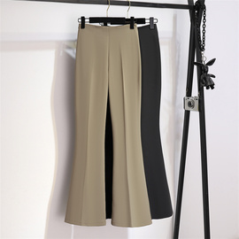 西装喇叭裤垂感夏季女2024高级感显瘦高腰黑色微喇裤休闲长裤