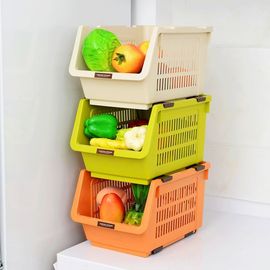 日本进口可叠加厨房置物架收纳筐水果蔬菜篮子桌面零食储物收纳盒