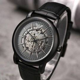 阿玛妮黑武士镂空手表男机械表，全自动潮流男士，手表十大时尚名牌表