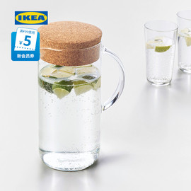 IKEA宜家IKEA365附盖罐软木塞大容量冷水壶凉水壶玻璃水壶现代