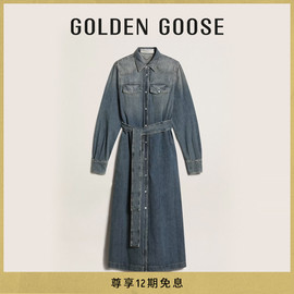 goldengoose女装goldencollection棉质连衣裙，牛仔长裙