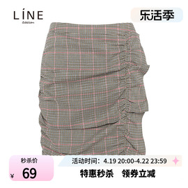 line女装商场同款秋季韩版千鸟格性感包臀半裙子NWSKIH6200