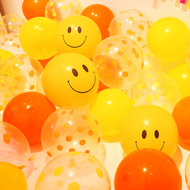 12寸加厚ins透明彩色波点气球宝宝儿童生日派对装饰布置乳胶汽球