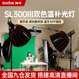 godox神牛sl300iiibi太阳灯led直播灯光，补光灯双色温330w人像静物美食，拍照柔光灯珠宝摄像儿童打光灯摄影灯