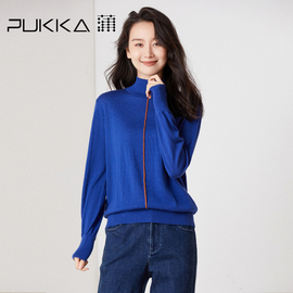 蒲pukka100纯羊毛针织衫女高领，舒适打底款保暖毛衣显瘦商场同款