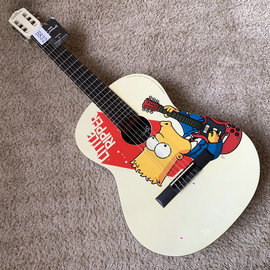 The Simpsons 辛普森水转印合板古典吉他 39英寸 库存显旧 初学