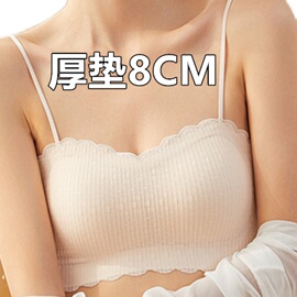 外扩漫画胸8CM超厚显胸大腰细内衣女细肩带无痕收副乳抹胸文胸罩