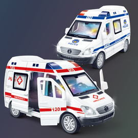 儿童声光警车惯性玩具小汽车男孩，110警察车急救120救护车仿真模型