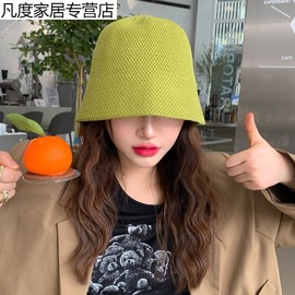 夏季显脸小遮阳帽子女，防晒薄款透气渔夫帽ins潮遮脸水桶帽女