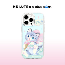 bluecorn蓝色苞米联名MS Lutra冰淇淋猫咪炫彩防摔手机壳适用于iPhone15 PRO MAX14pro13磁吸保护套magsafe