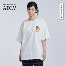 adlv迷你娃娃脸黄色衬衫女孩，短袖潮流时尚2023夏季情侣半袖