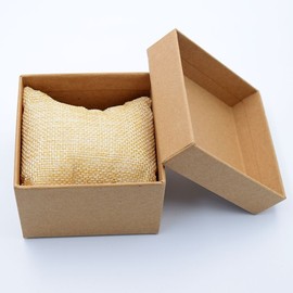 牛皮纸天地盖首饰盒礼盒饰品包装盒，硬纸方形精美手，表盒麻布小枕头