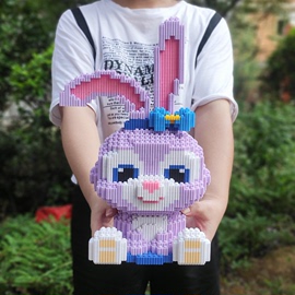 星黛露女孩玩具琳娜贝儿积木成人手办3D立体拼图模型兔子汽车摆件