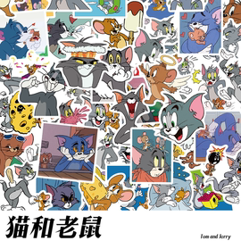 猫和老鼠怀旧贴纸汤姆杰瑞手账贴卡通动画，diy创意粘贴画涂鸦插画