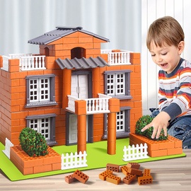 小小泥瓦匠手工diy儿童搭建筑师积木砖头盖房子砌墙玩具10岁模型8