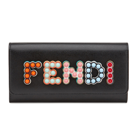 FENDI/芬迪 女包黑色牛皮彩色铆钉迷你单肩手拿包 8M0365 A13J