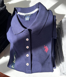 Lisa姐姐美国U.S. POLO ASSN.女款短袖POLO衫藏蓝色小红标