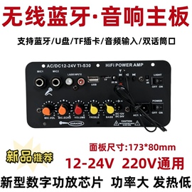 长方形内置蓝牙，双话筒功能12v24v220v电源用音响，功放板大功率