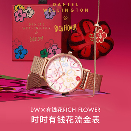 DW×有钱花联名DW女表 有钱花PETITE女士腕表流金表 送礼