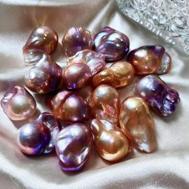 初慕珍珠炫彩天然淡水异形，巴洛克珍珠直播裸珠手工diy定制