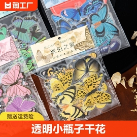 透明小瓶子干花书签手工压花材料包diy学生创意，塑料自制植物标本diy学生，作业创意手工材料包书签(包书签)随身携带