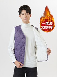 2023男士加绒加厚羽绒棉，马甲学生保暖棉服，坎肩中老年人内胆短棉衣