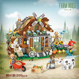 街景建筑农场小屋房子积木乐，高小颗粒益智玩具，男女孩子儿童系列8