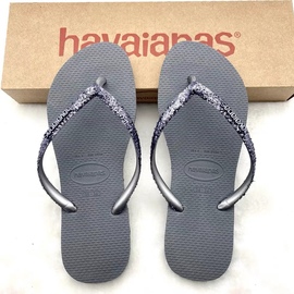 哈瓦那havaianas人字拖女款凉拖slimglitter细带，防滑平底