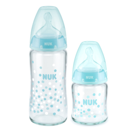 德国nuk玻璃宽口径奶瓶120ml240ml婴幼儿，初生新生儿宝宝0-18个月