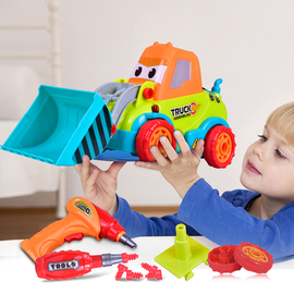 儿童推土车玩具拆装玩具车男孩螺丝组装电钻可拆卸益智拼装工具
