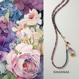 shannai原创「暮山佛紫」长款中式项链女小众复古国风串珠毛衣链