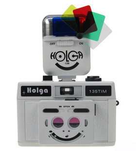 创意相机HOLGA135TIM粉色半格双格一体机135胶卷相机15S四色闪灯