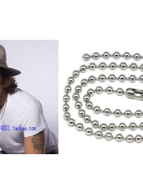 4MM钛钢珠链/钛钢项链/不锈钢杰克船长项链[1073]