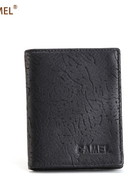 【非卖品】camel 男士 钱包 时尚印花 牛皮 钱包 竖款 皮夹 mc0