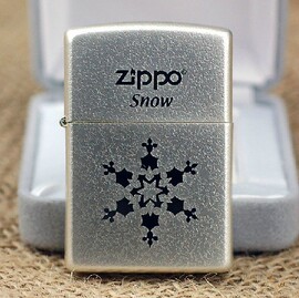 美国 ZIPPO打火机 芝宝 日韩款 镀银一朵雪花 限量珍藏版