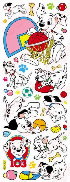 货号:009 [斑点狗]静电贴画|双面贴|玻璃贴|卡通贴|冰箱贴|瓷砖贴