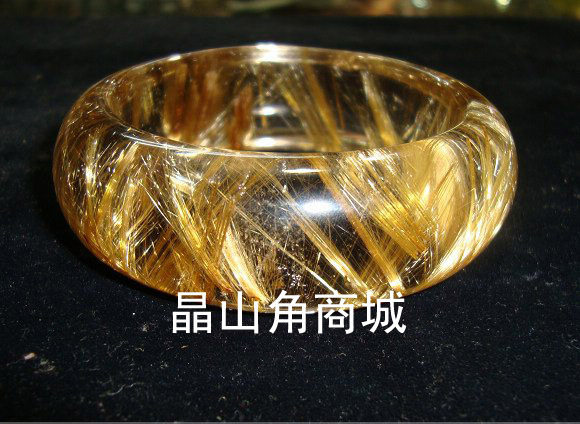 晶山角商城天然纯晶体钛晶 手镯