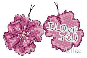 紫cross stitch 手机挂件SP034爱情之花 爱丽丝十字绣