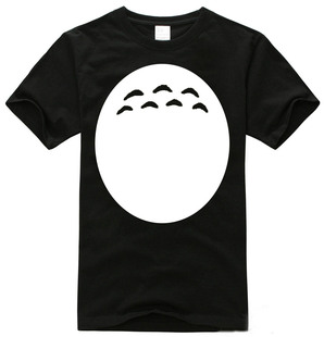 夏装 包邮 男女情侣宽松大码 圆领T恤 纯棉短袖 龙猫肚子2020新款