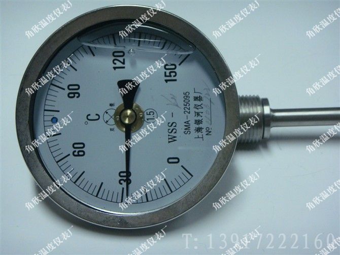WSS-411 0-150度/双金属温度计/耐震不锈钢/上海银河仪表厂