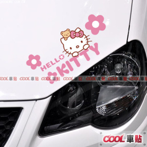 包邮hello kitty小熊 可爱小花 车头灯眉 车门遮挡划痕 汽车贴纸