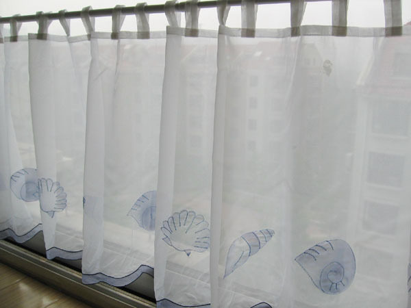 出口日本按需订宽的绣花半帘 帘定制窗帘