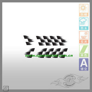 Checkerboard 赛车 黑白格子旗 波利斯赛道 反光贴纸 车贴