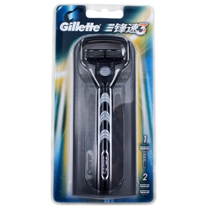 29.9元包邮 Gillette 吉列锋速3手动剃须刀（含1刀架2刀头）
