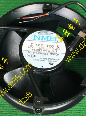 NMB 6820PL-07W-B48 48V 0.45A 滚珠轴承风扇 铸铝支架