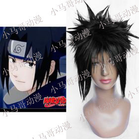 火影忍者 宇智波 佐助cosplay假发 黑色爆炸造型假发