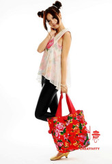 凤凰牡丹大花手工大方包--红色